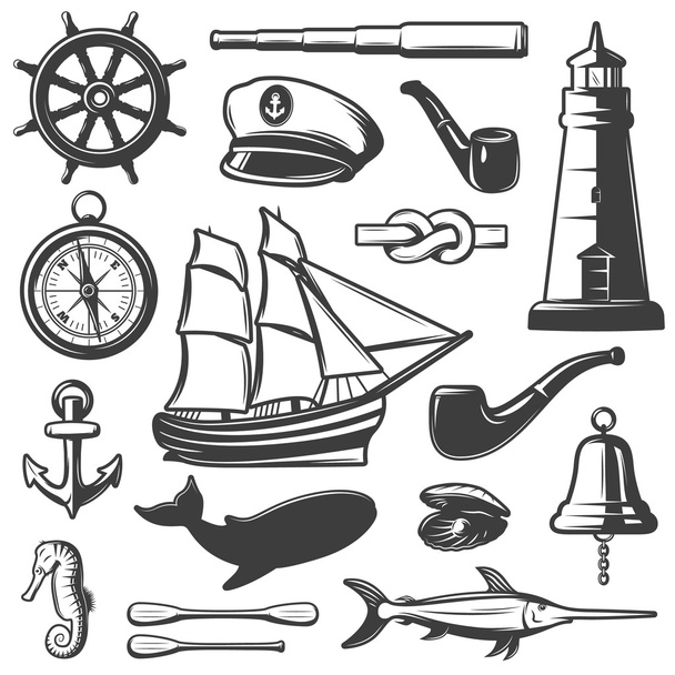 Nautical Icon Set - Vector, Image