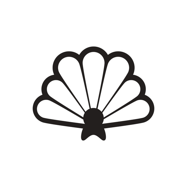 schwarzes Vektor-Symbol auf weißem Hintergrund marine Shell - Vektor, Bild