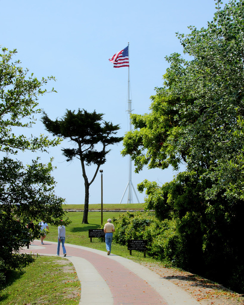 US flag flies at Fort Macon - Photo, Image