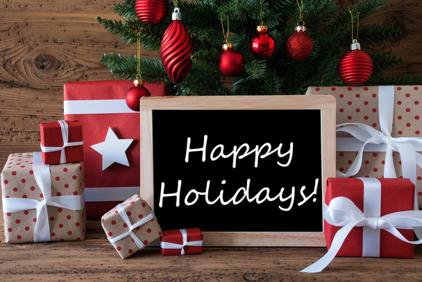 Colorful Christmas Tree, Text Happy Holidays - Fotó, kép