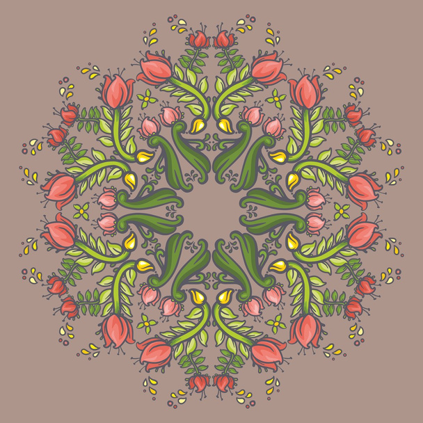 Patrón de encaje floral redondo ornamental. patrón floral caleidoscópico, mandala
 - Vector, imagen