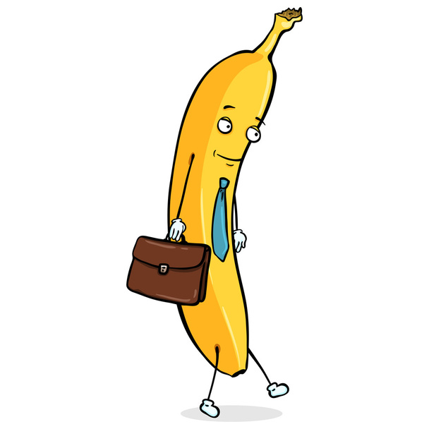 banán rajzfilmfigura - Vektor, kép