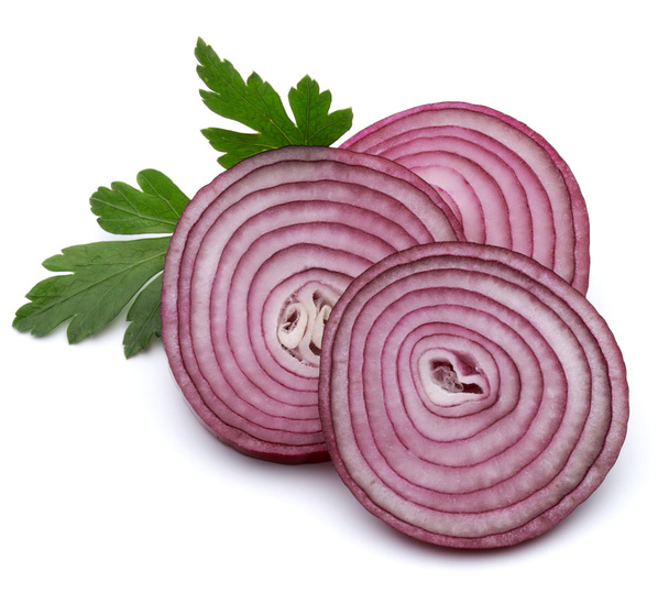 red onion rings and parsley - Zdjęcie, obraz
