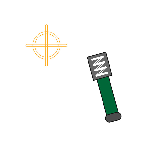 плоский значок в векторном формате eps10 палка граната и мишень
 - Вектор,изображение