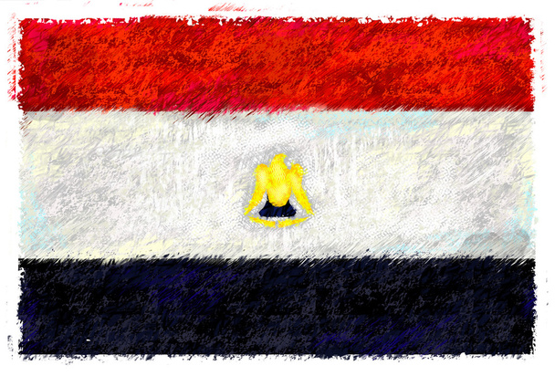Dibujo de la bandera de Egipto
 - Foto, imagen