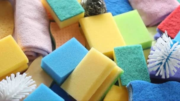 Colourful Housekeeping sponges - Footage, Video