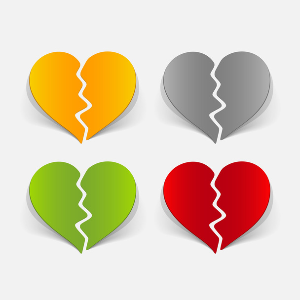 realistic broken heart design  - Vector, Image