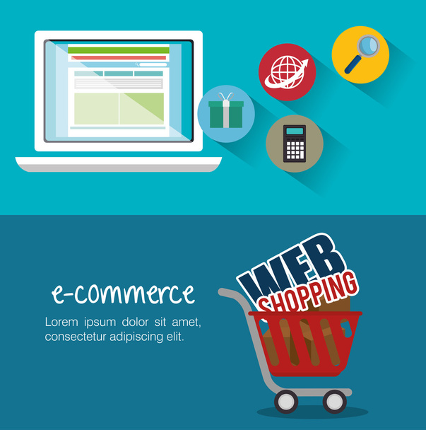 web shopping ecommerce online icon - Vector, Image