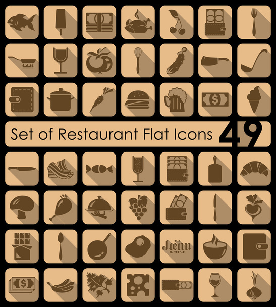 レストランのアイコンを設定 - ベクター画像