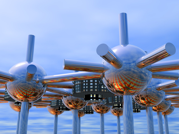 3D futuristische modulare Stadt - Foto, Bild