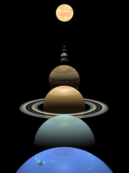 Naprendszer bolygókon való igazodás a nap körül - Fotó, kép