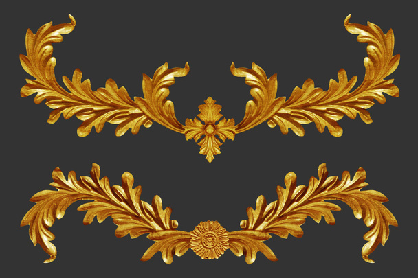 Elementos decorativos, diseños florales de oro vintage - Foto, Imagen