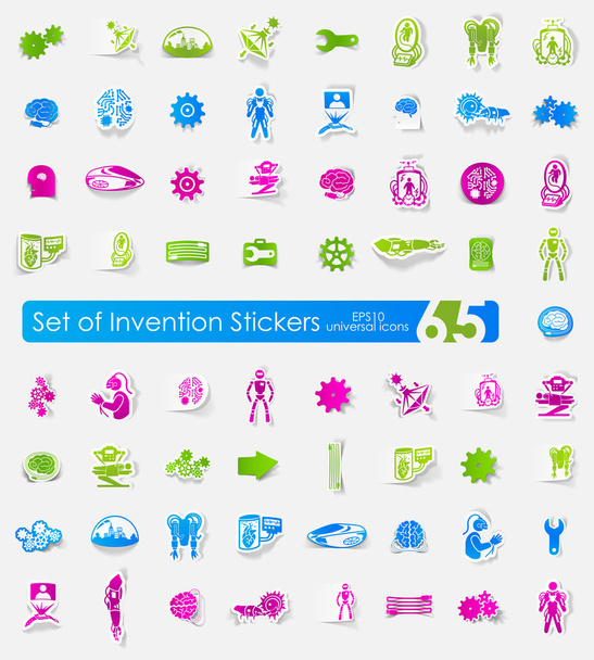 Set of invention stickers - Vector, Image