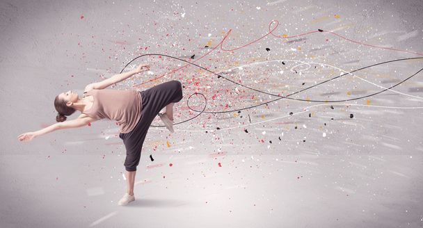 Urban dancing with lines and splatter - Valokuva, kuva
