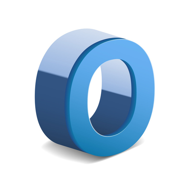 3d blue letter O - Vector, Image