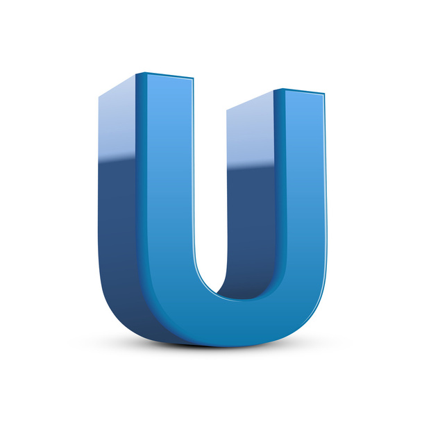 3d blue letter U  - Vecteur, image