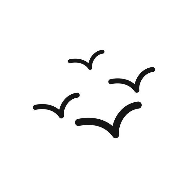 schwarzes Vektor-Symbol auf weißem Hintergrund Möwen - Vektor, Bild