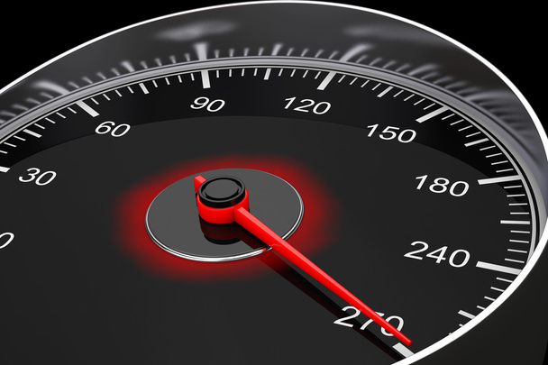 Closeup Car Speedometer. 3d Rendering - Photo, Image