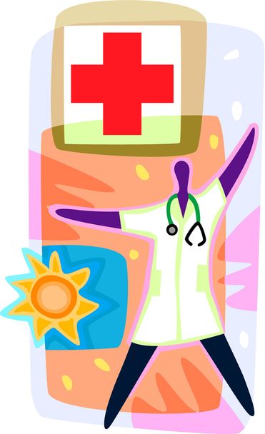 Un médecin et une croix rouge
 - Photo, image