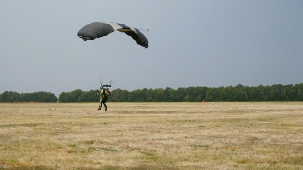 Paracaidista de aterrizaje en el campo
 - Imágenes, Vídeo