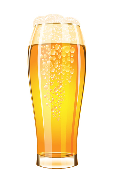Glass of beer on a white background - Vetor, Imagem