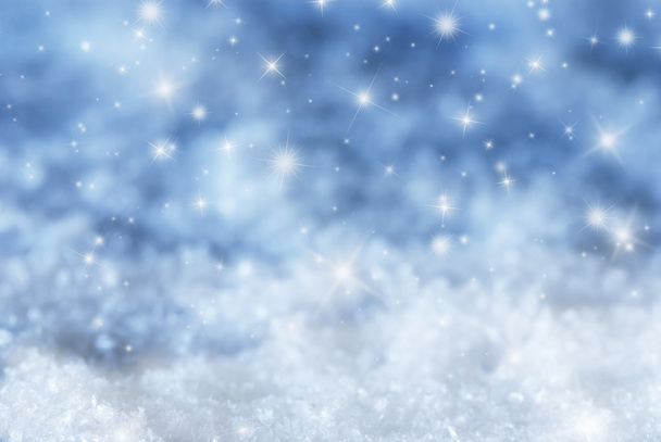 Blue Christmas Background With Stars - Фото, зображення