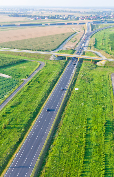 Aerial view of highway - 写真・画像