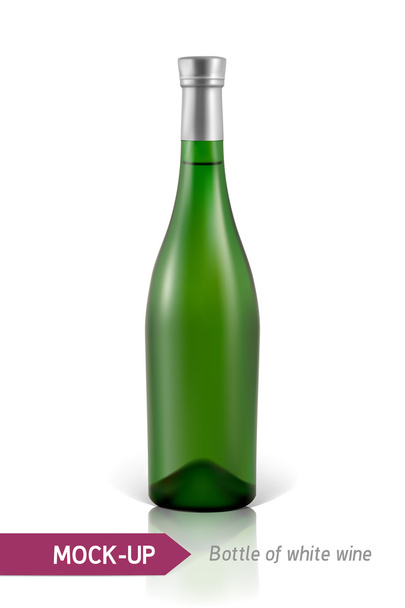 Üveg fehér bor - Vektor, kép