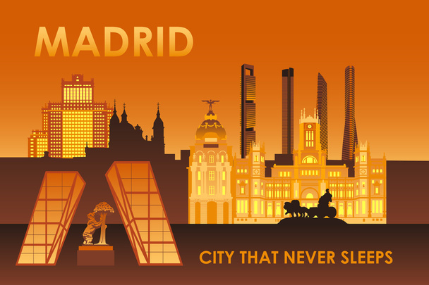 Madrid ciudad que nunca duerme
 - Vector, imagen
