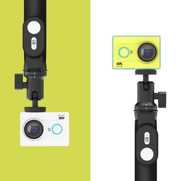 Kamery sportowe małe Ultra Hd z Extensible Selfie Stick Monop - Zdjęcie, obraz