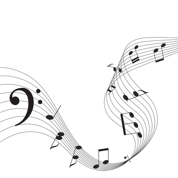 Music notes. Vector illustration. - Vetor, Imagem