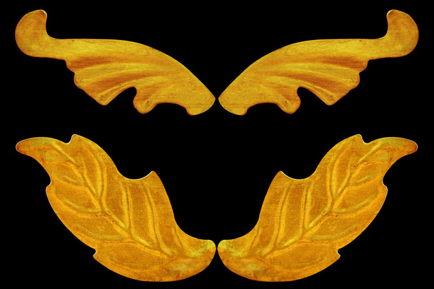 ゴールドの飾りメッキ ヴィンテージの花、ビクトリア朝のスタイル - 写真・画像