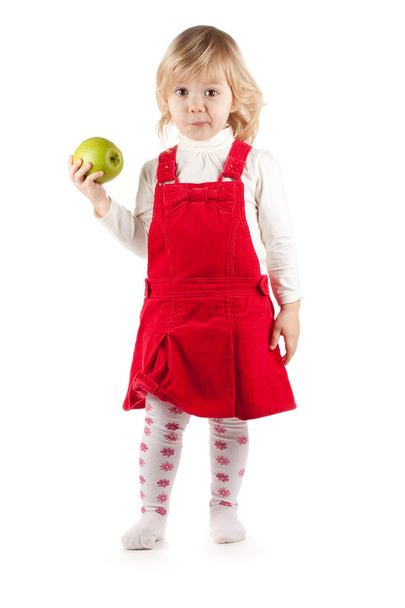 dziewczynka z jabłkiem - Zdjęcie, obraz