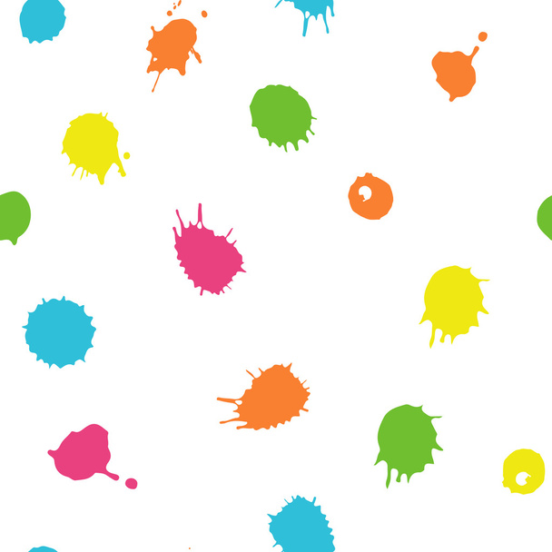 Colorful ink splashes - seamless pattern - Vector, Image