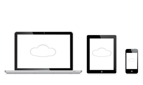 vector illustratie moderne laptop, telefoon, Tablet PC - Vector, afbeelding