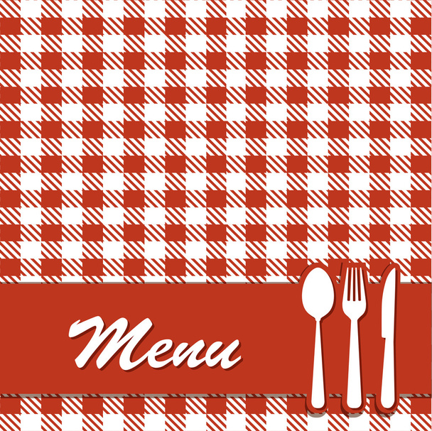 Restaurant menu with spoon, knife and fork  - Vektor, obrázek
