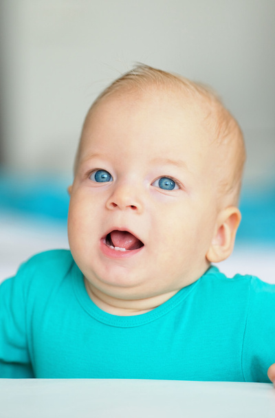 青い目の赤ちゃん - 写真・画像