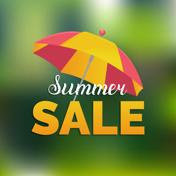 Summer sale logo with umbrella - Vettoriali, immagini