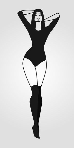 Seductive woman in stockings - Vettoriali, immagini