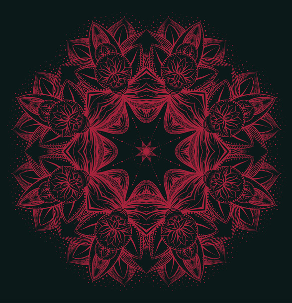 Ethnic zentangled ornamental Lotus - Vector, Image
