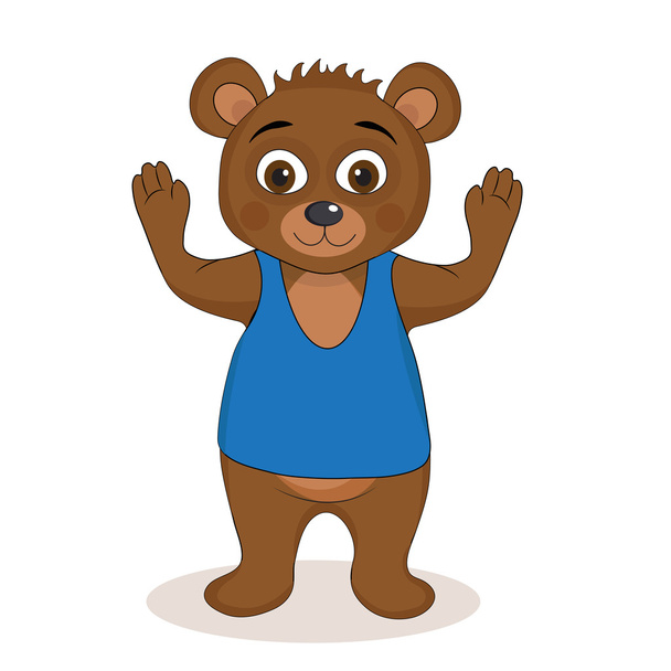 Linda mascota del oso de peluche, personaje de los niños del oso de peluche. Ilustración vectorial
 - Vector, Imagen