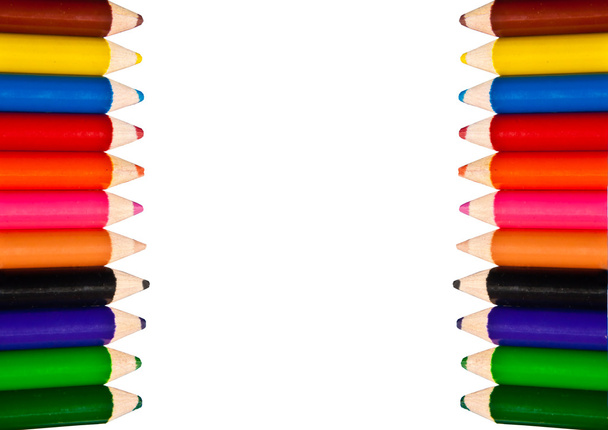 Les crayons de couleur isolés sur fond blanc
 - Photo, image