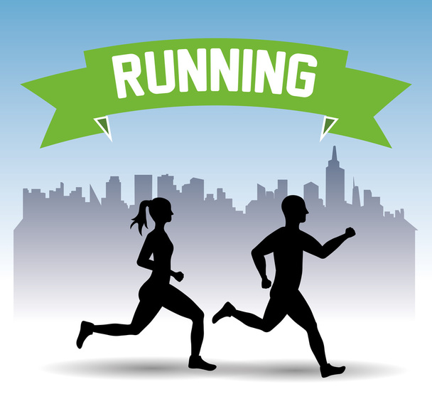 runner athlete running design - Vector, Image
