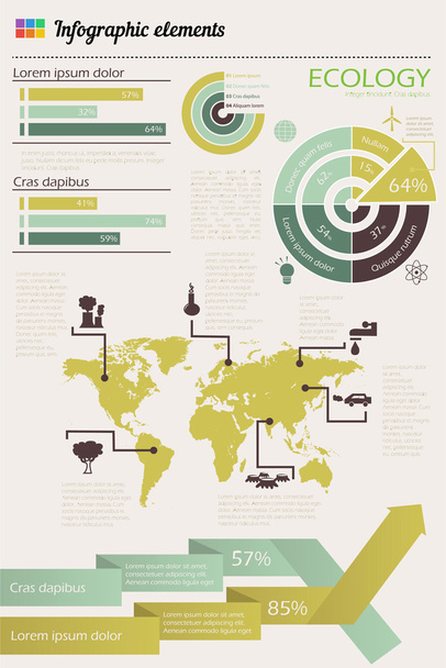Ecology infographics set - Διάνυσμα, εικόνα