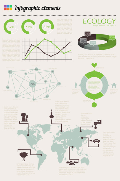 Ökológia infographics készlet - Vektor, kép