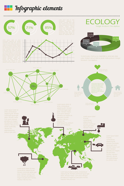 Ecology infographics set - Vektor, kép