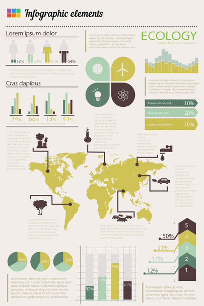Ökológia infographics készlet - Vektor, kép