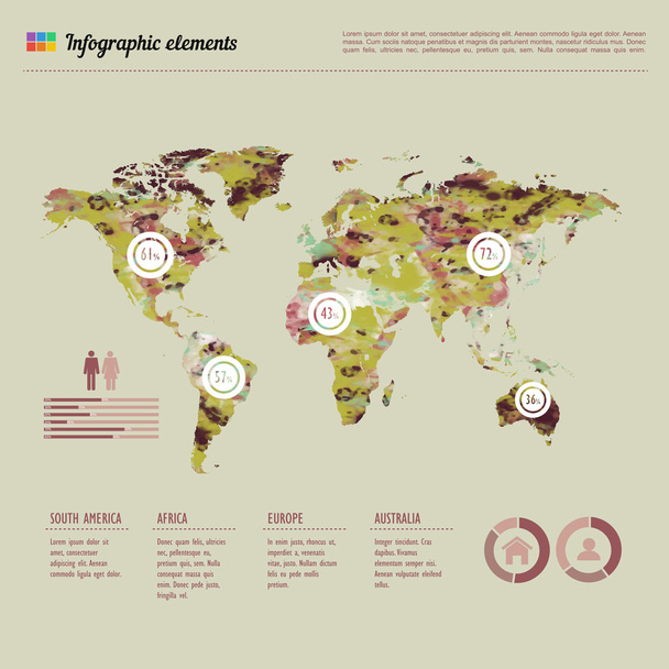 World map infographic template  - Vektor, obrázek