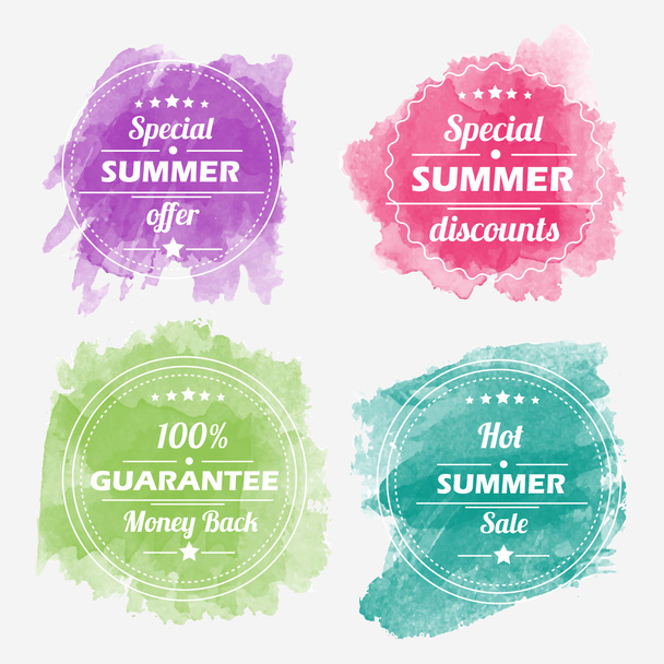 Summer offer stickers  - Διάνυσμα, εικόνα