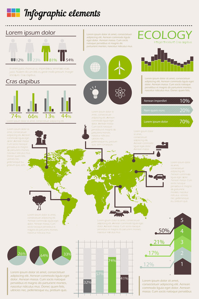 ekologia infografiki zestaw - Wektor, obraz